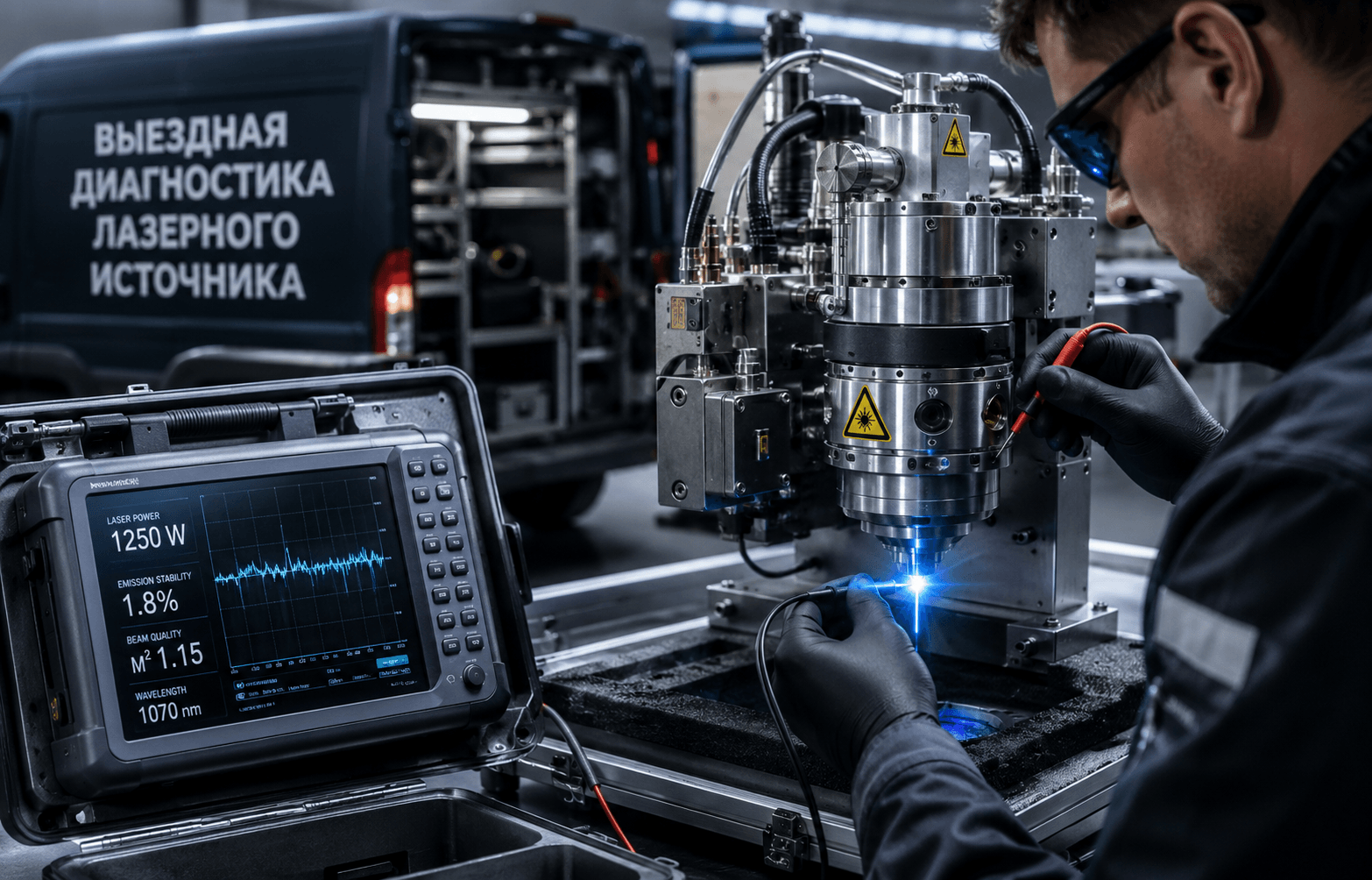 Выездная диагностика лазерного источника